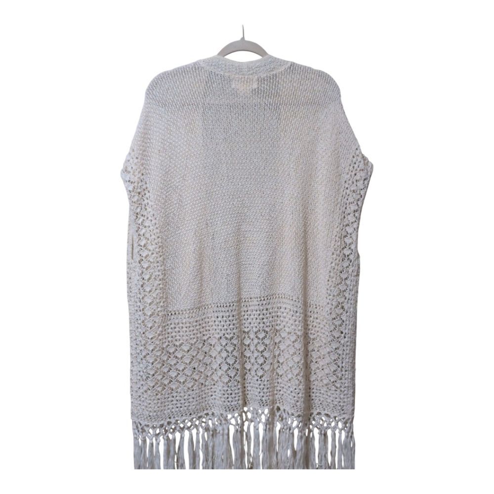 Ralph Lauren Denim & Supply cream crochet open-weave sleeveless long cardigan XS - Picture 11 of 12